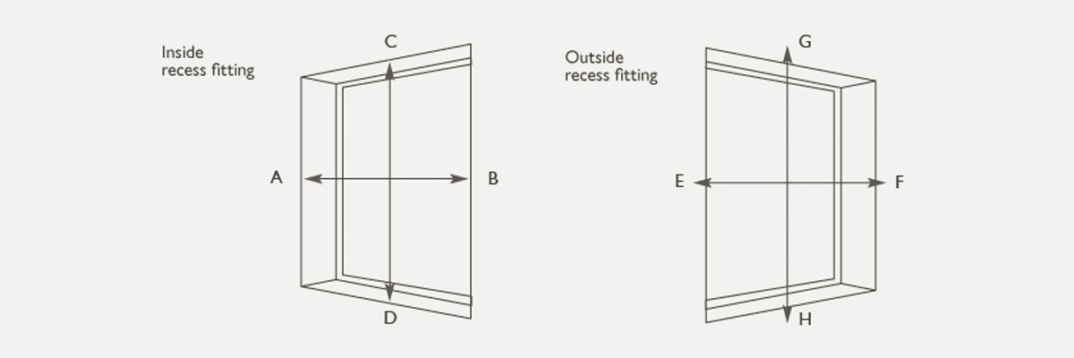 Measuring for blinds - difference between inside and outside fit